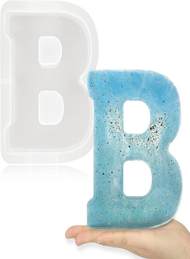 MATIN IMPEX B Letter Macking Molds Silicone DIY 3D Capital Alphabet Epoxy Mold for Resin Letter Mould (White-B) - Image 2